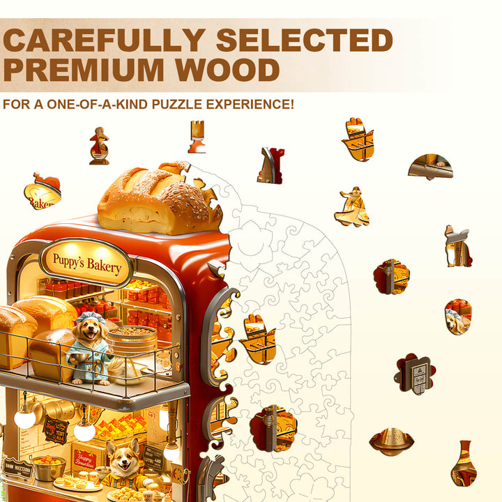 Welpen-Bäckerei-Holzpuzzle