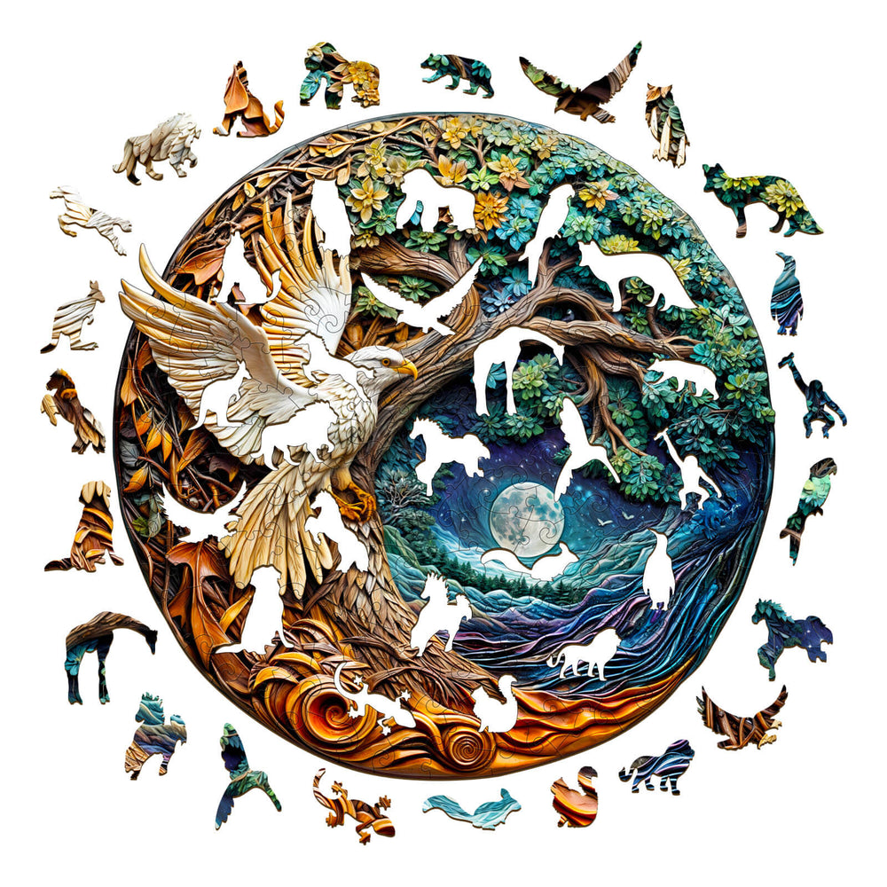 3D White Eagle-1 Wooden Jigsaw Puzzle - Woodbests