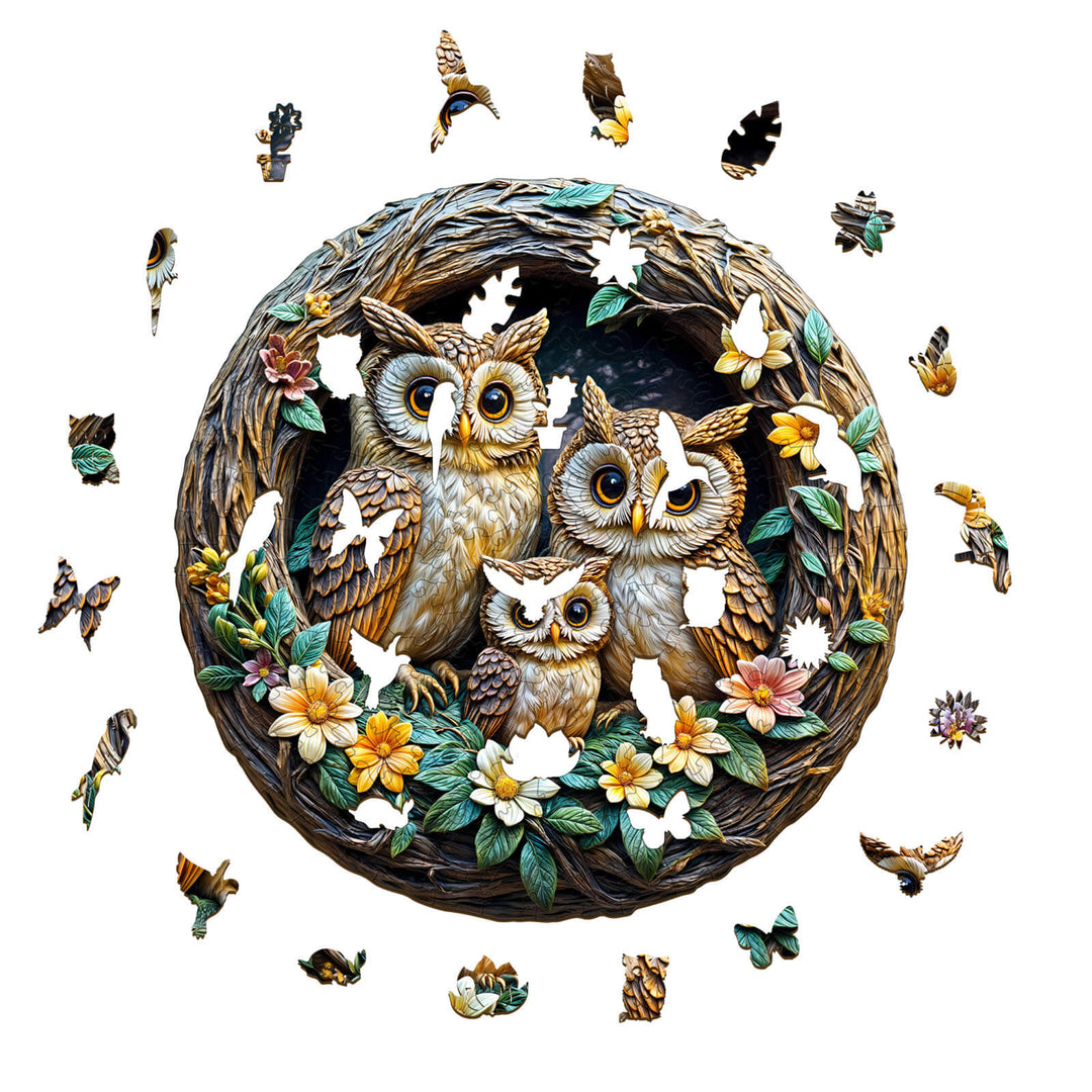 3D-Warmfamilien Holzpuzzle