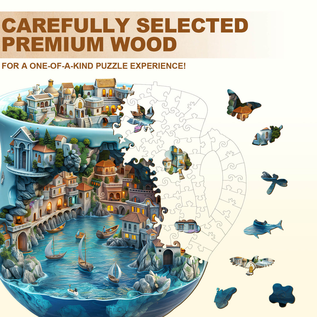 Küstenstadt Holzpuzzle
