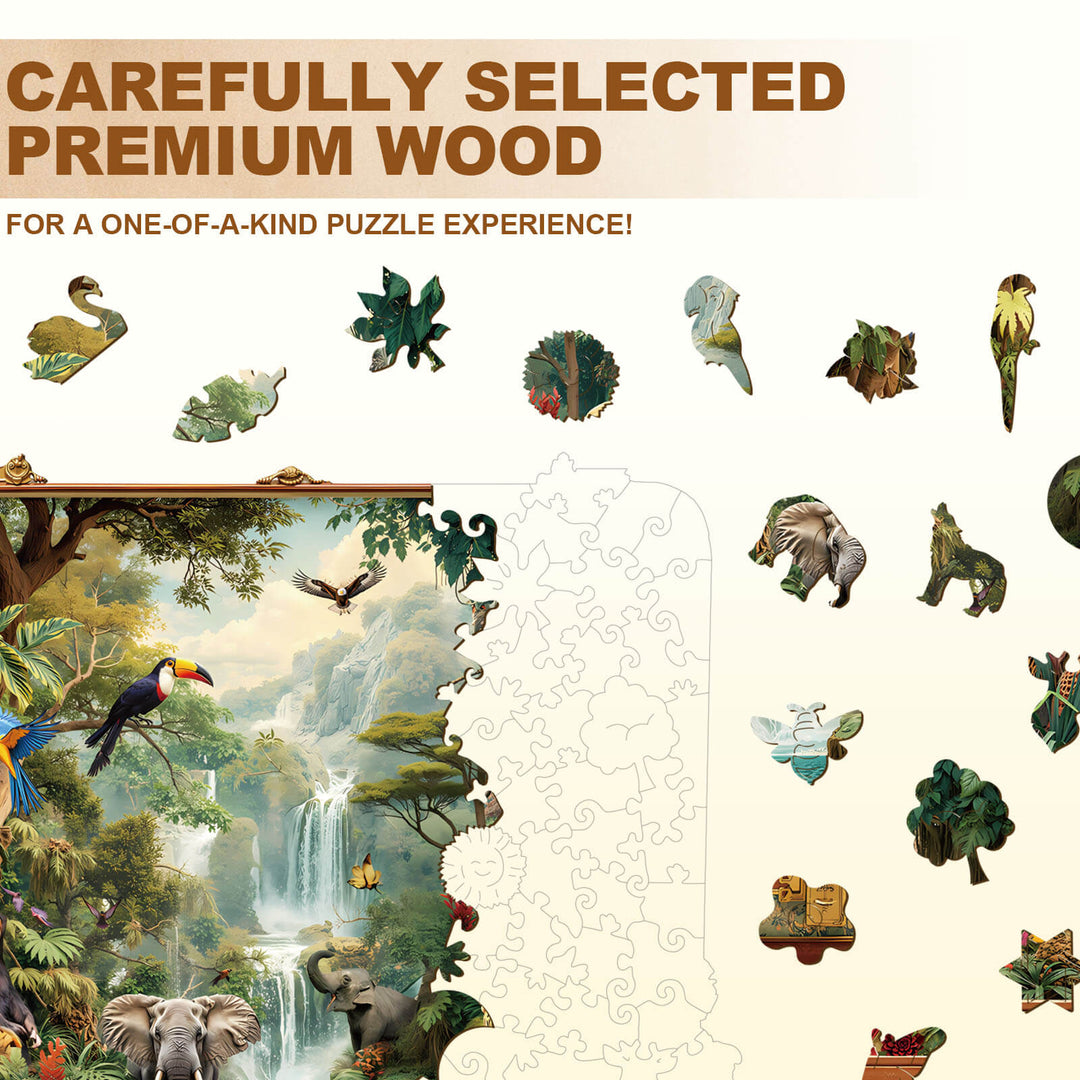 Kofferlandschaft – Dschungeltiere Holzpuzzle