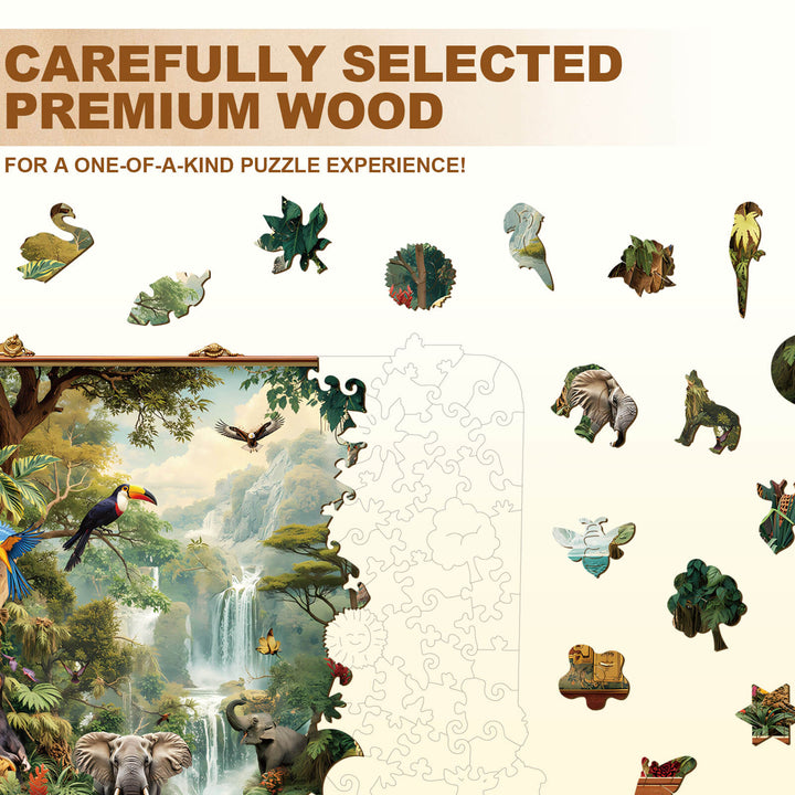 Kofferlandschaft – Dschungeltiere Holzpuzzle