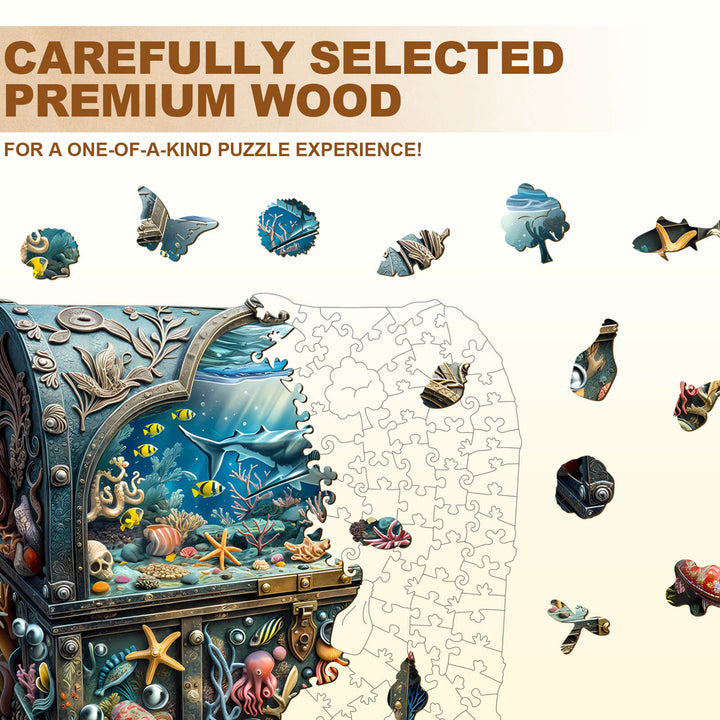 3D-Schatztruhe-Ozean-2 Holzpuzzle