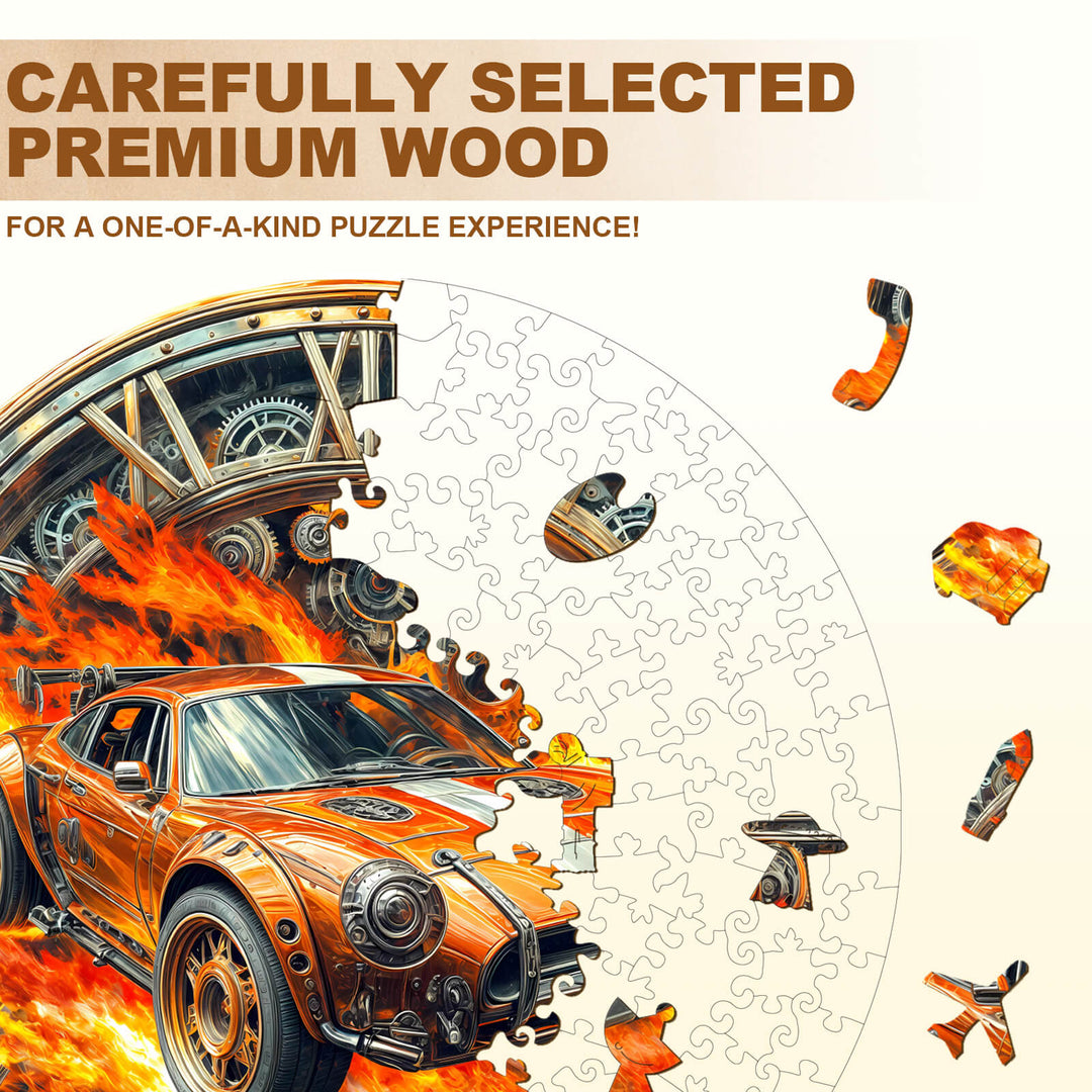 Rasantes Renn-Puzzle aus Holz