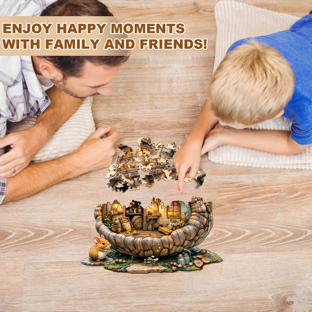 Acorn mouse Wooden Jigsaw Puzzle