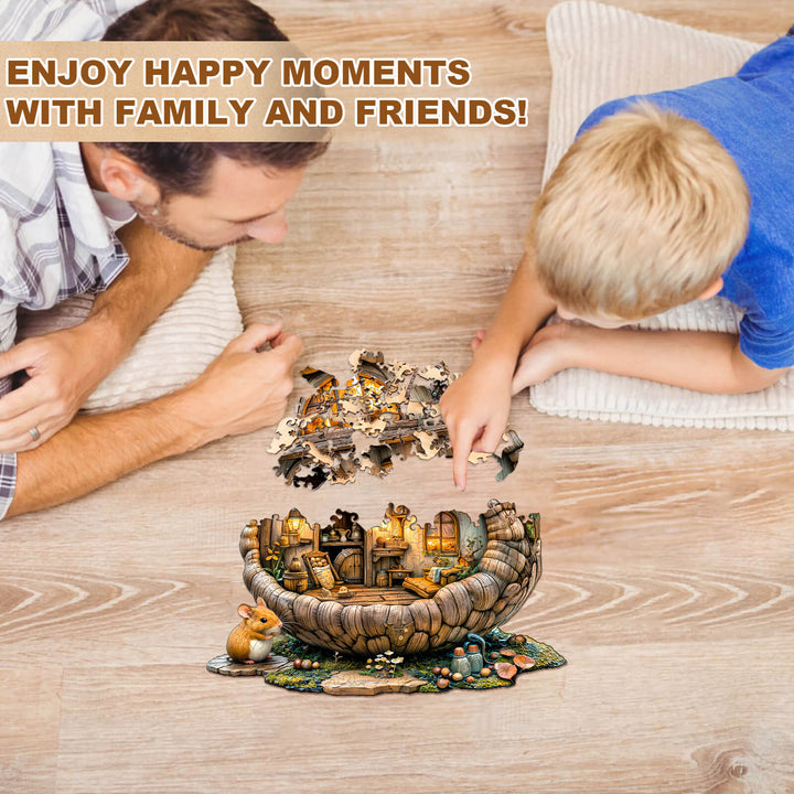 Acorn mouse Wooden Jigsaw Puzzle