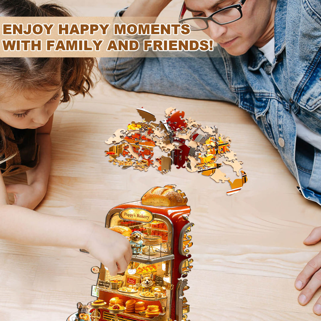 Welpen-Bäckerei-Holzpuzzle