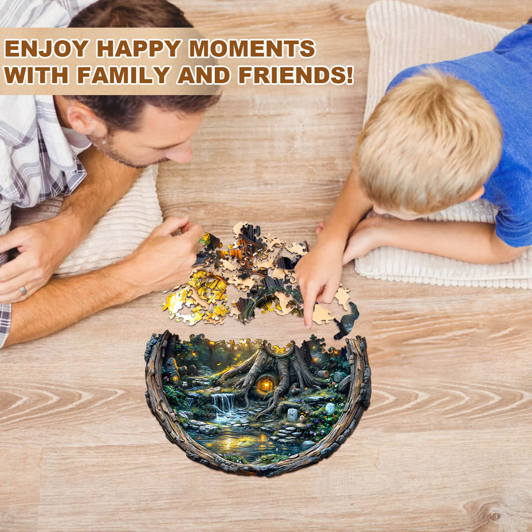 Zauber-Zeit-Baum Holzpuzzle