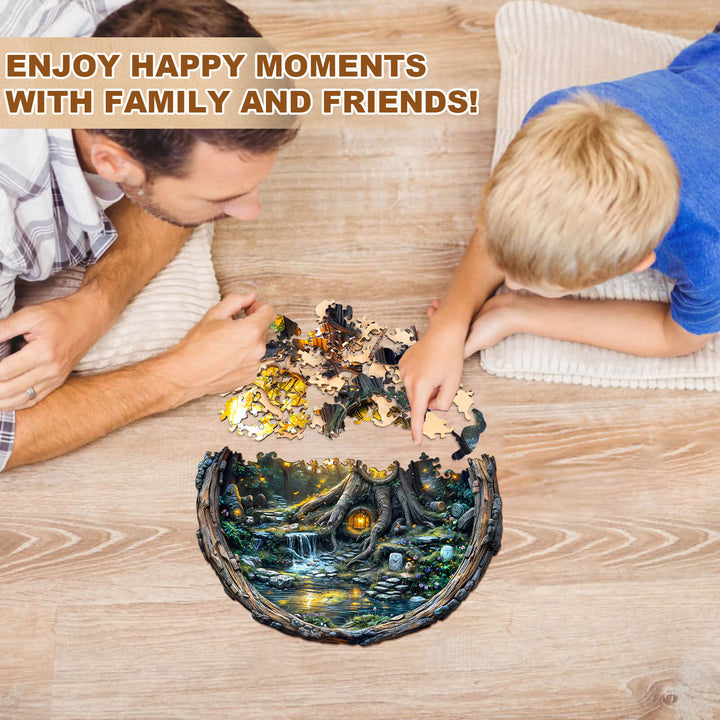 Zauber-Zeit-Baum Holzpuzzle