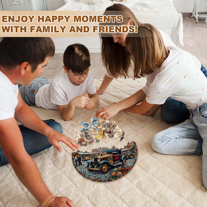 Retro Street Wooden Jigsaw Puzzle