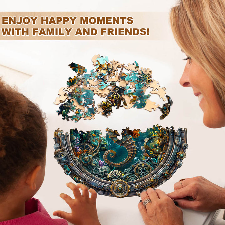 Tiefsee-Seepferdchen Holzpuzzle