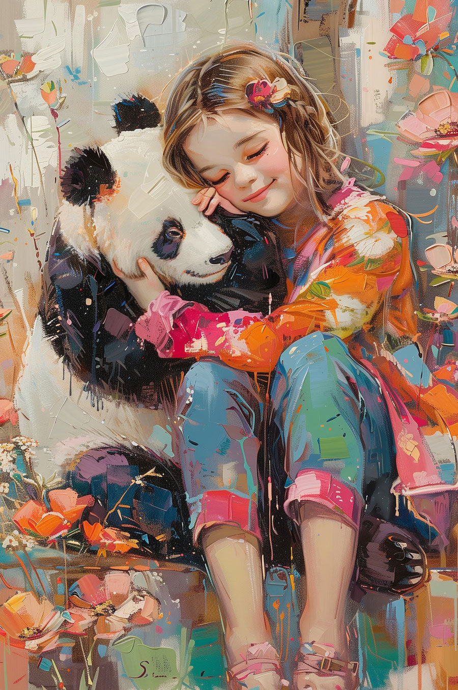 Panda and Girl 500 / 1000 Piece Puzzle - By Woodbests