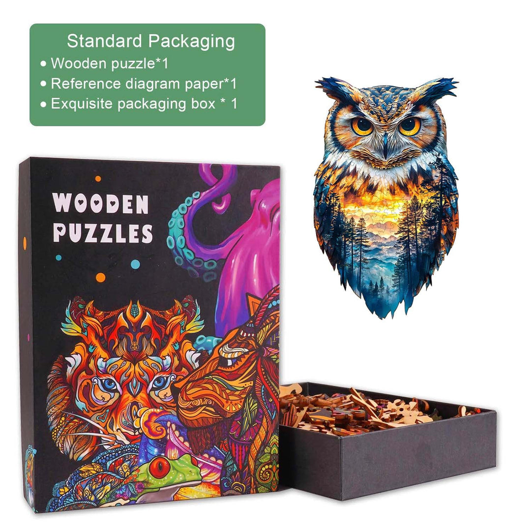 Waldeulen Holzpuzzle