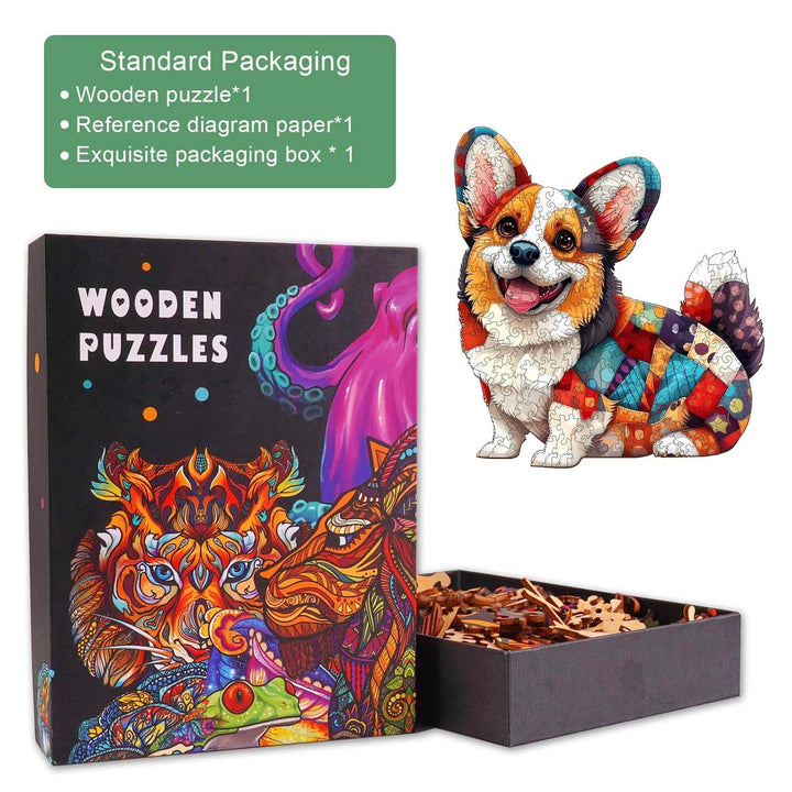 Flickwerk-Corgi Holzpuzzle