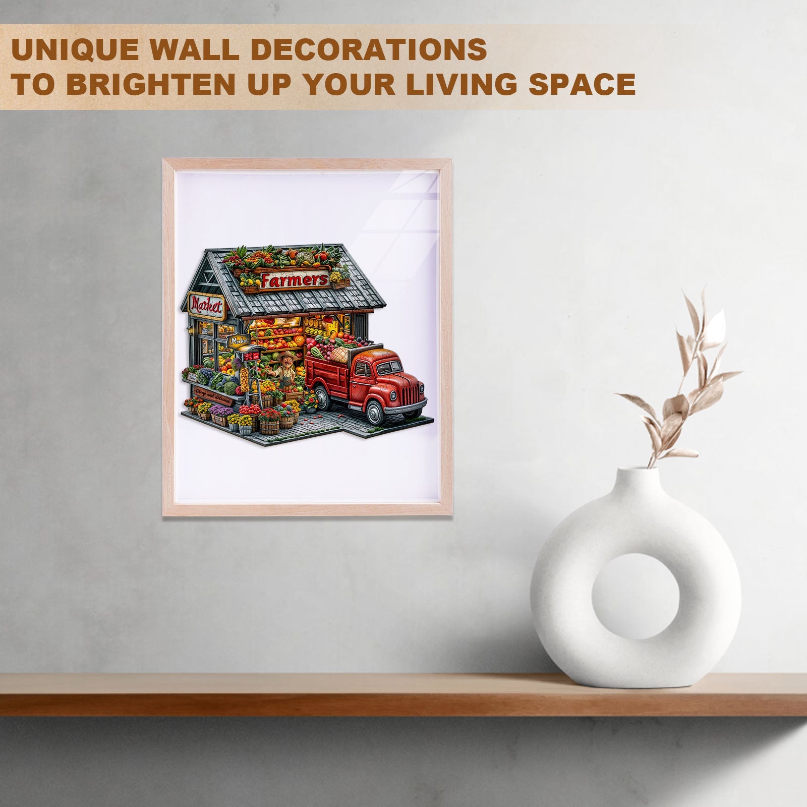 Bauern und Markt Holzpuzzle