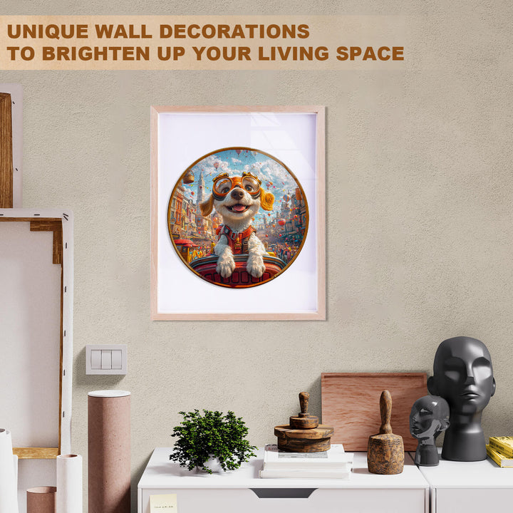 Colorful dog-themed wall art in a modern living space, adding charm and character to home d¨¦cor.