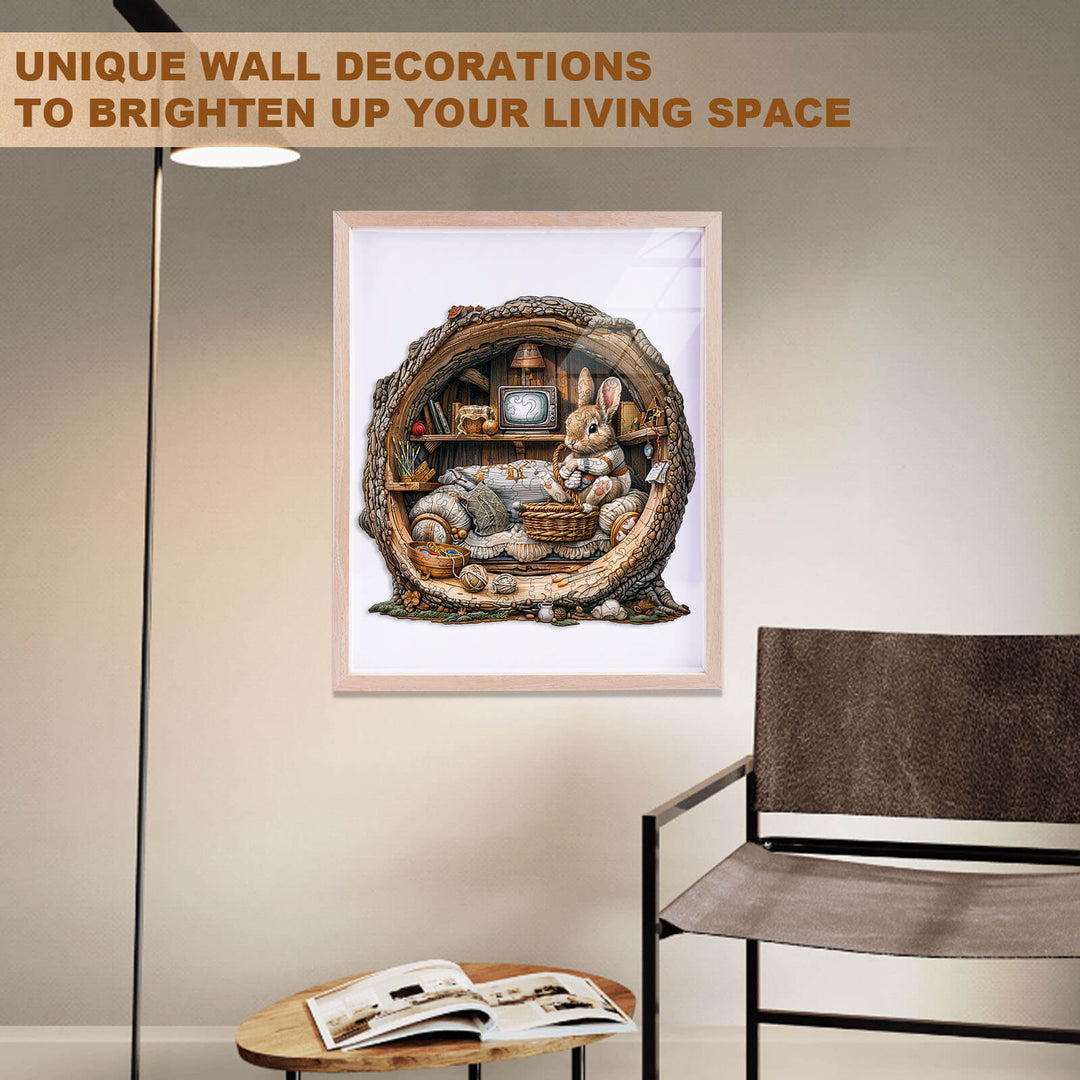 Tree Hole Rabbit Wooden Jigsaw Puzzle