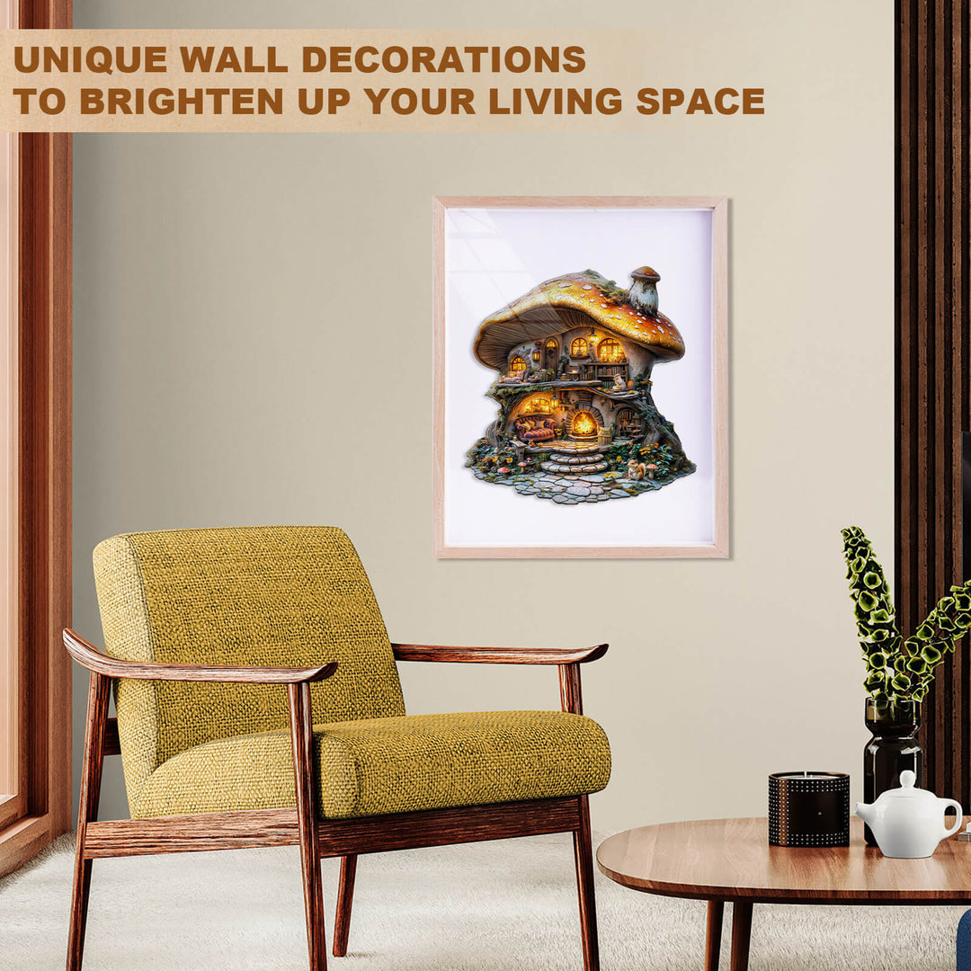 mushroom house Wooden Jigsaw Puzzle