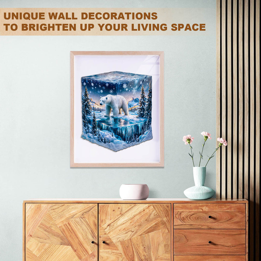 Frozen polar bears-2 Wooden Jigsaw Puzzle