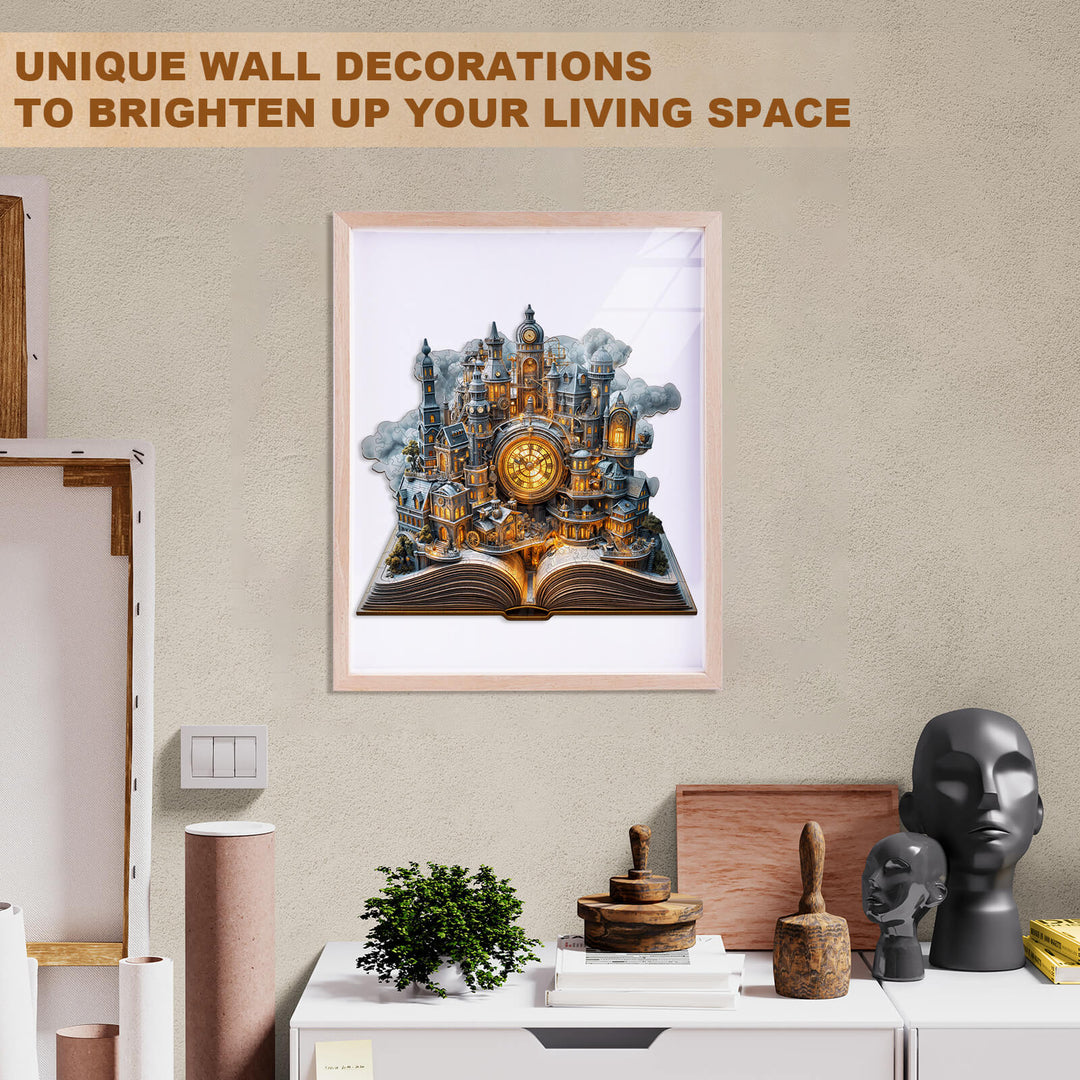 Uhrwerk-Stadt Holzpuzzle