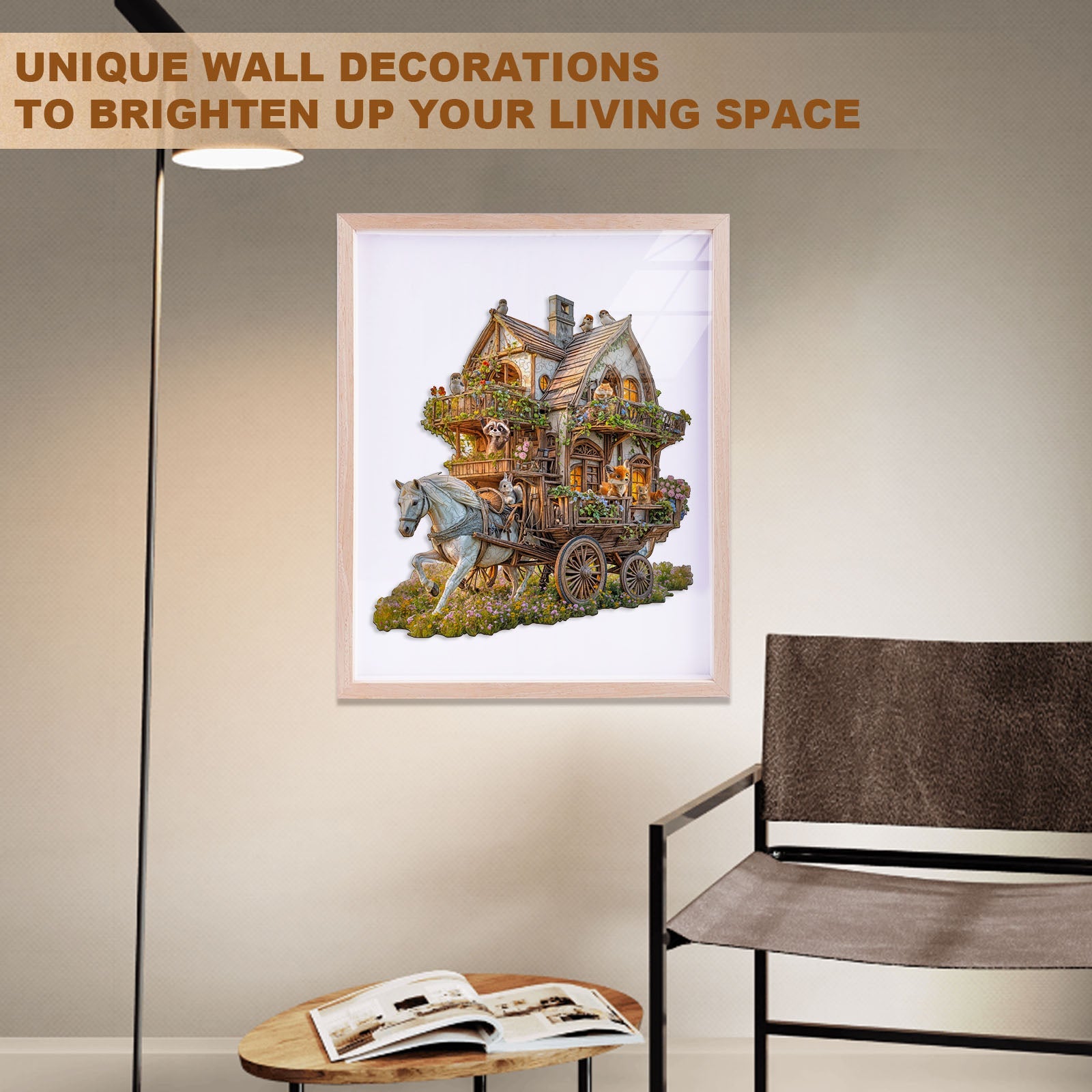 Tier-Kutsche Holzpuzzle