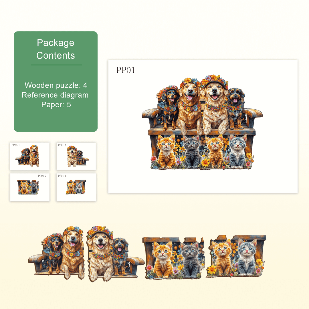 Party Puzzle-Tierische Parkbank