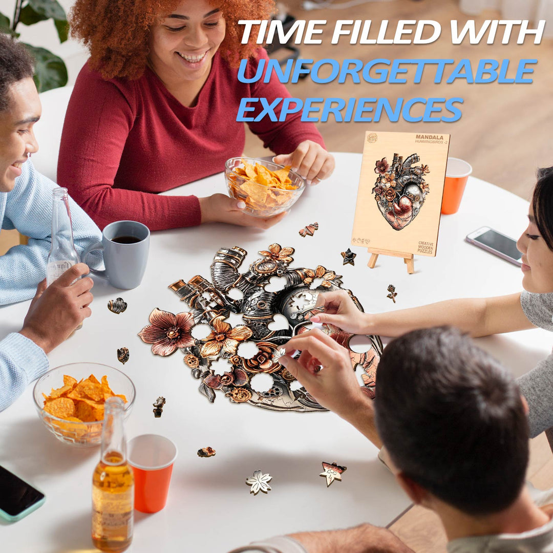 Mechanisches Herz Holzpuzzle