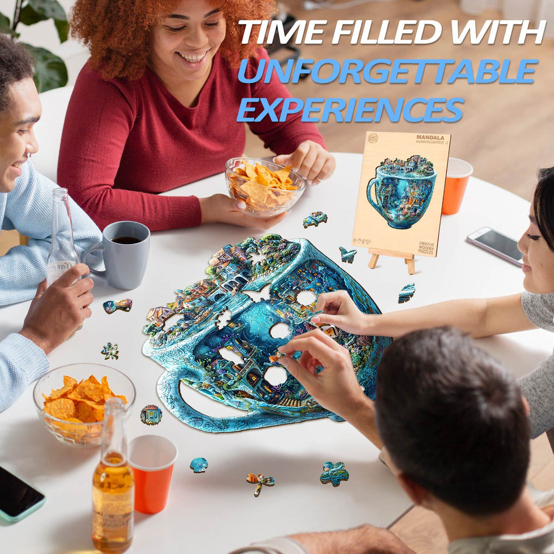 Meereswelt-Becher Holzpuzzle