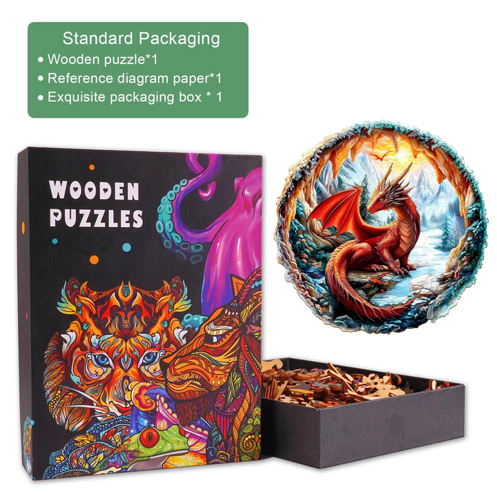 Karmesinroter König 3D Holzpuzzle