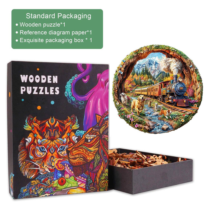 Zugrennen Holzpuzzle