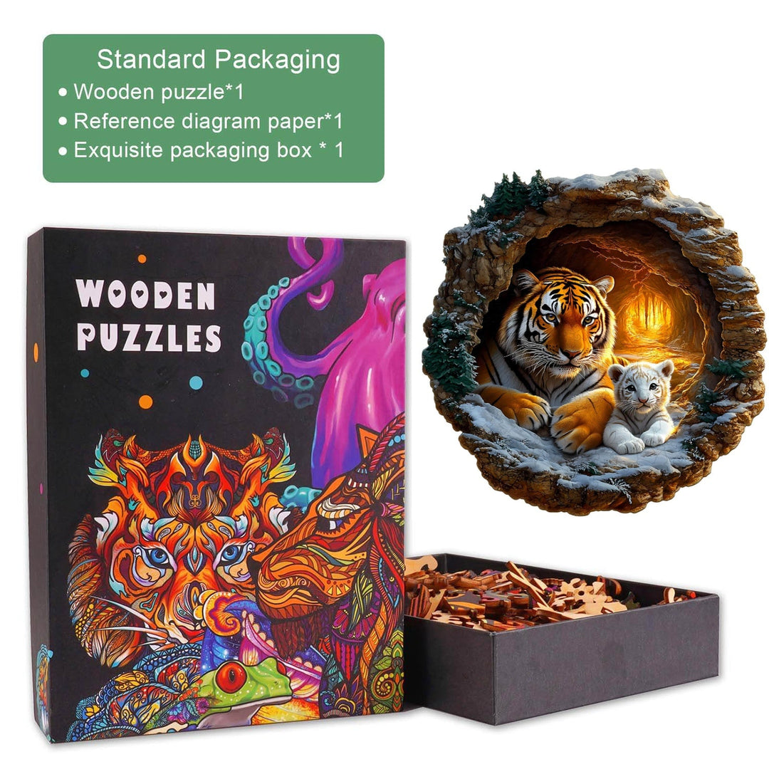 Tigerfamilie 2 Holzpuzzle