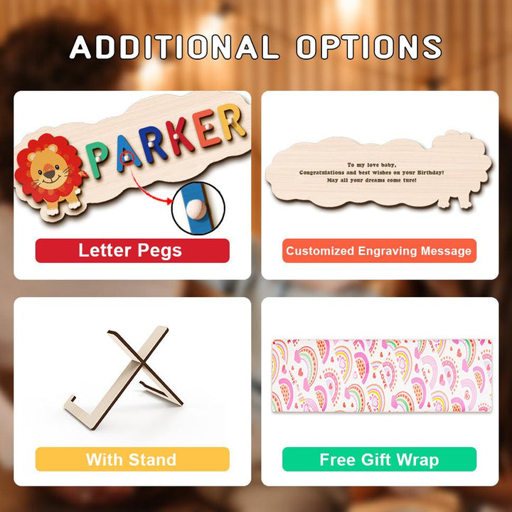 Personalized Baby Name Puzzle And Animal Puzzle-Woodbests