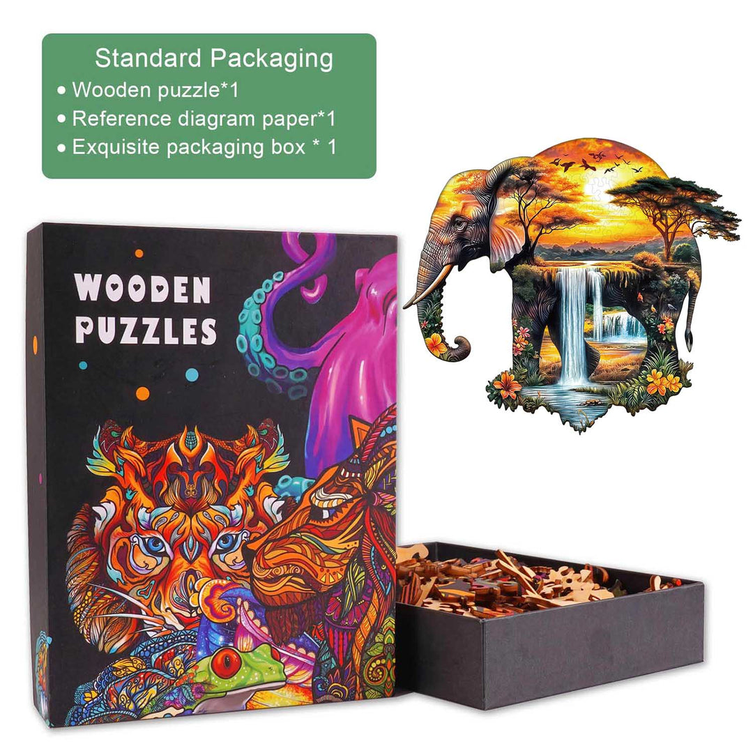 Afrikanischer-Elefant Holzpuzzle