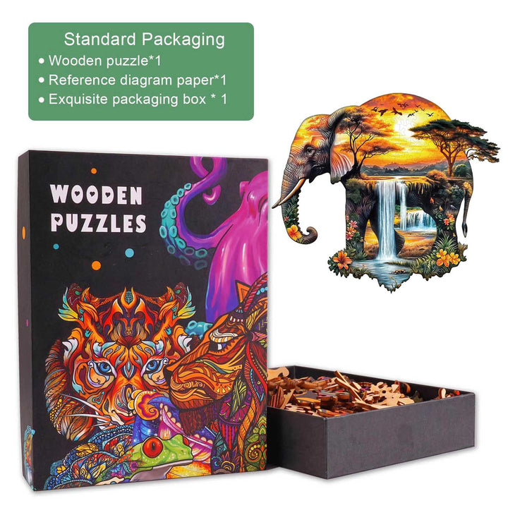 Afrikanischer-Elefant Holzpuzzle