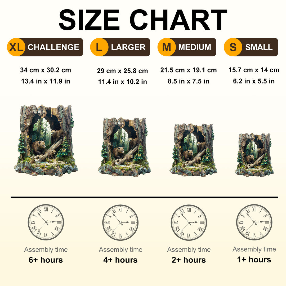 Familien-Bären Holzpuzzle