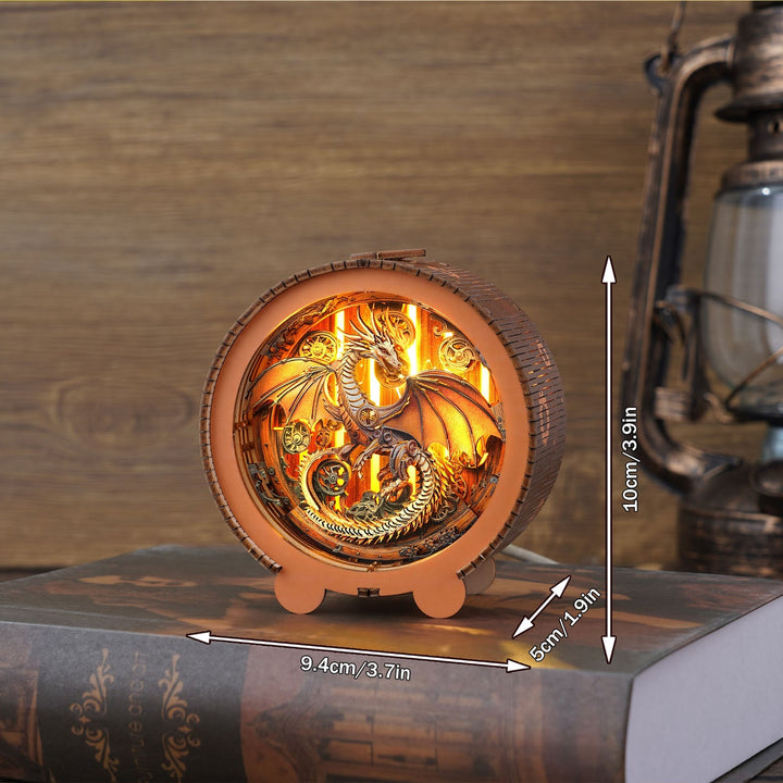 Mechanischer Drachen - 3D Holz Nachtlicht Bausatz