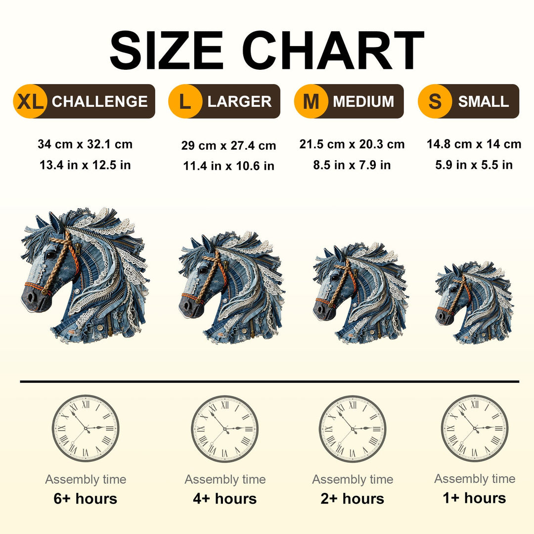 Denim Horse Holzpuzzle