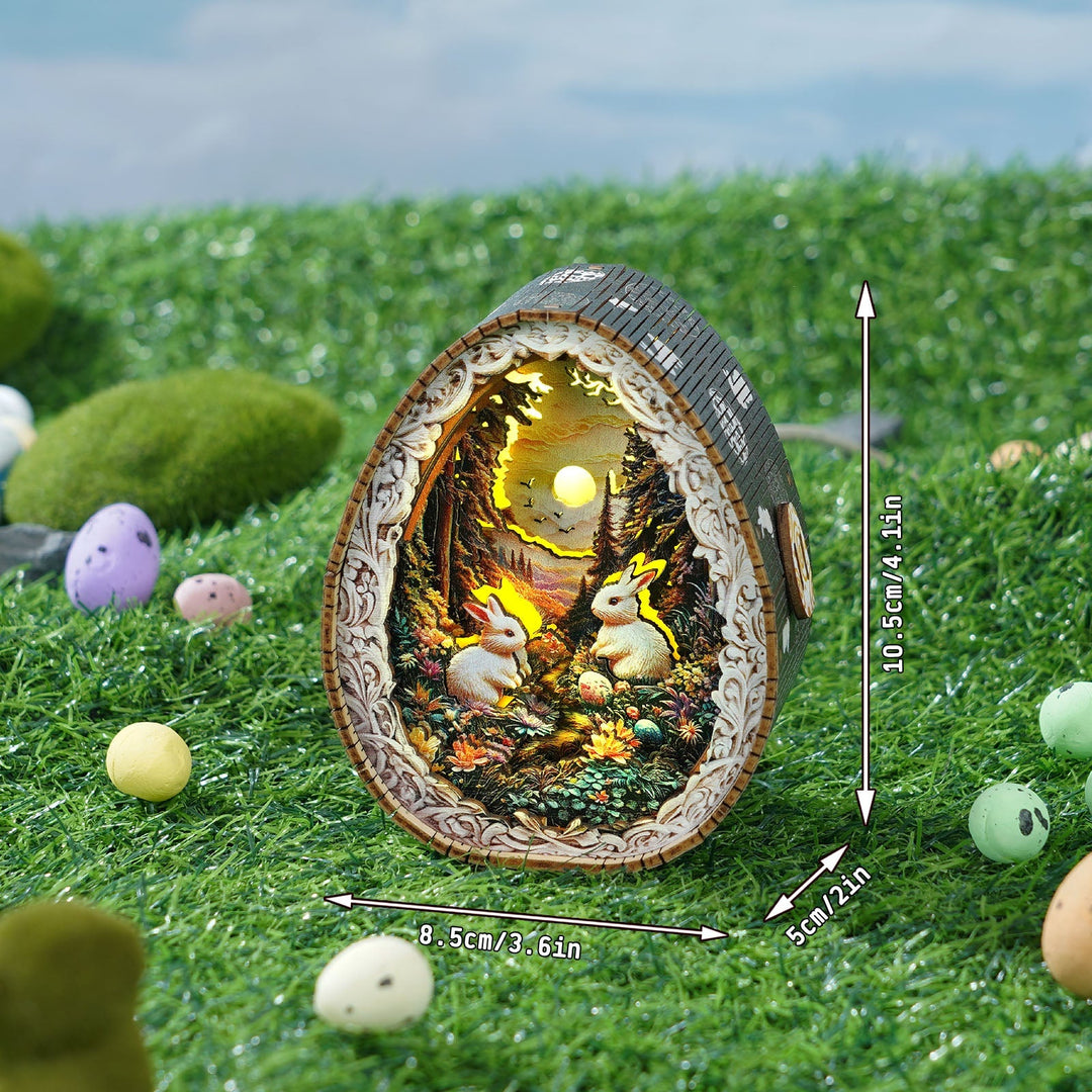 Hase im Wald - 3D Holz Nachtlicht Bausatz