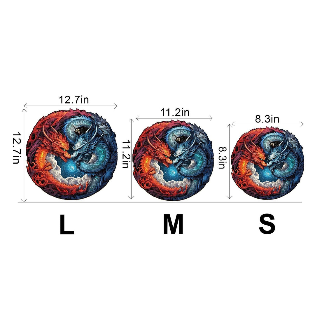 Yin-Yang Dragon-2 Wooden Jigsaw Puzzle