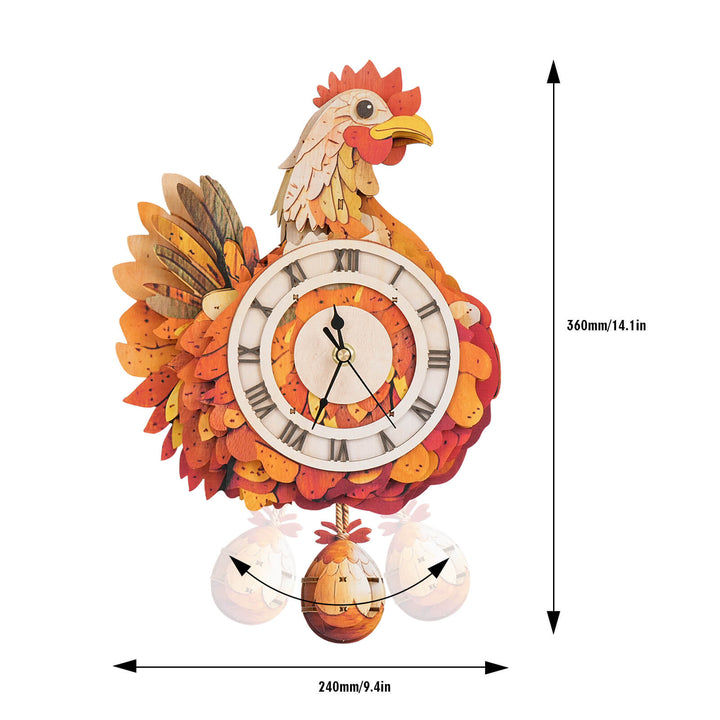 Huhn & Ticken – DIY Holz-Uhr im Ei, 3D Puzzle-Bastelset