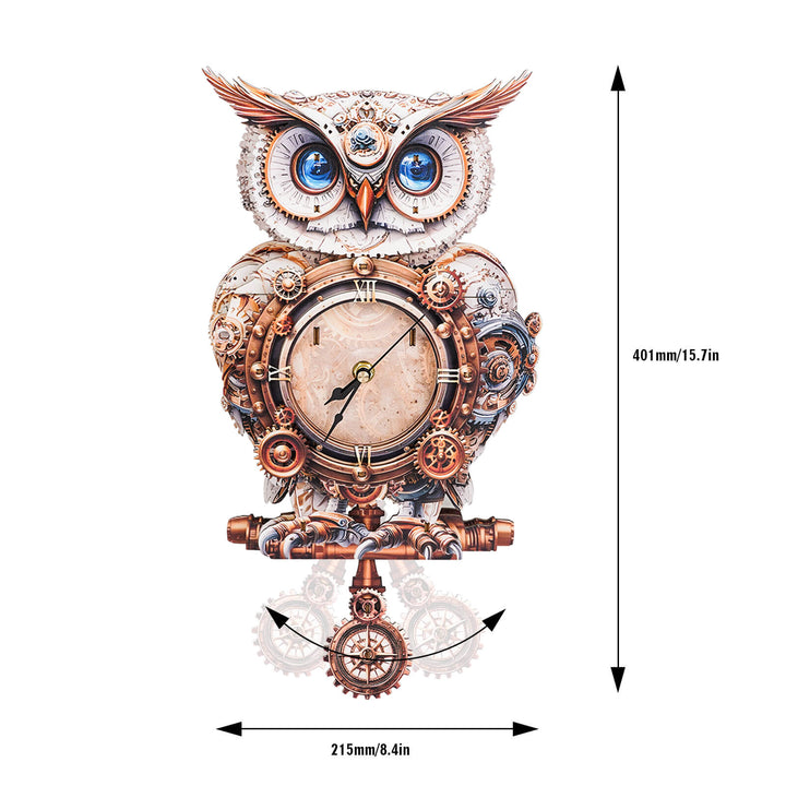 Mechanische Eule - 3D Holzuhr Puzzle Bastelset