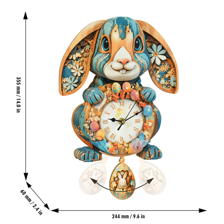 Kaninchen - 3D Holzuhr Puzzle Bastelset