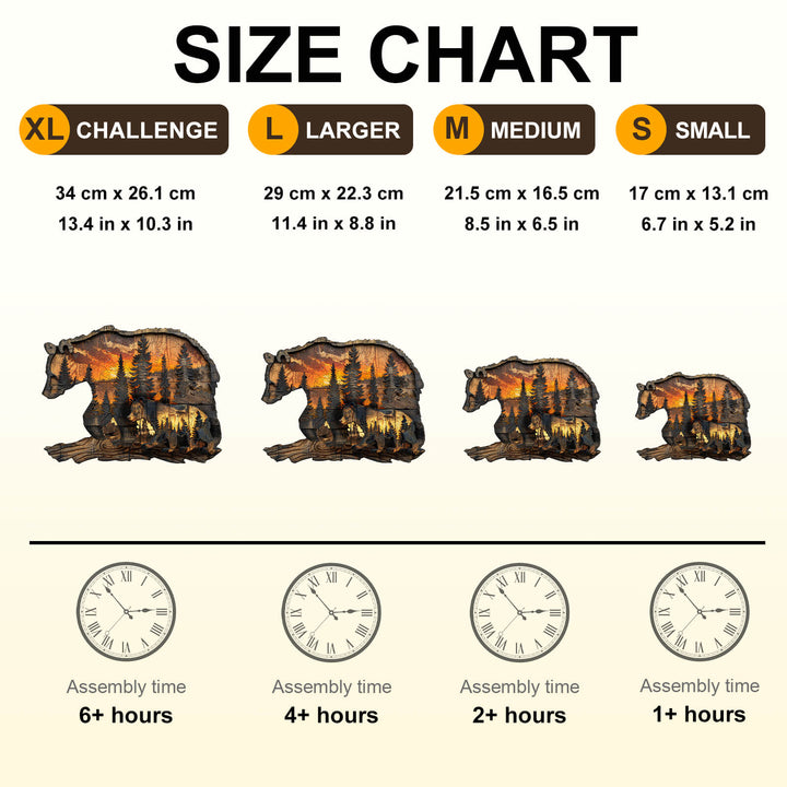 Holzschnitzerei Bär Holzpuzzle