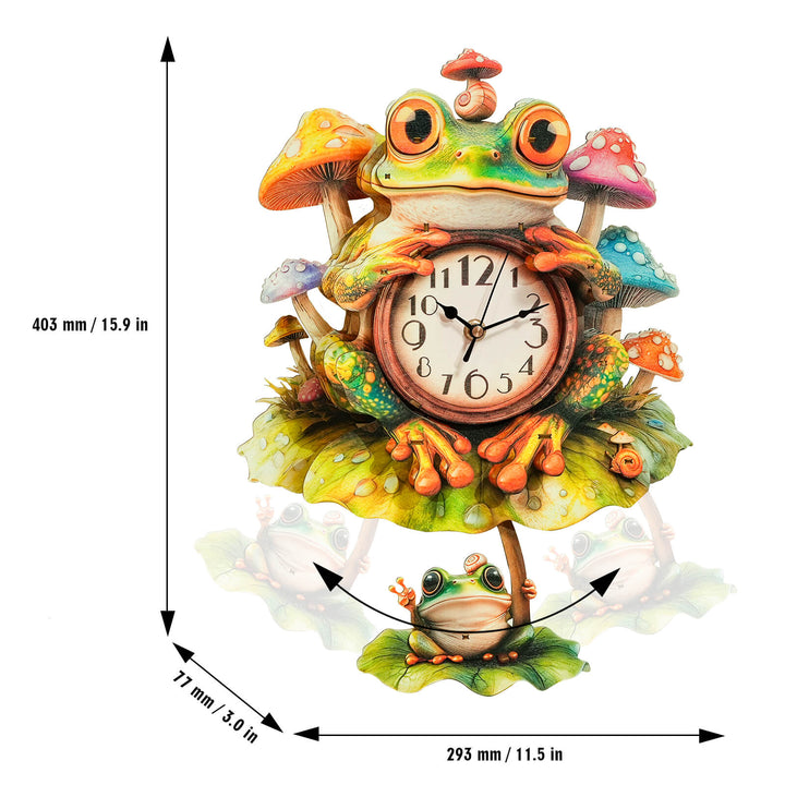 Frosch – 3D Holzuhr Puzzle Bastelset