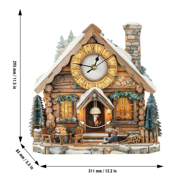 Schweizer Chalet – 3D Holzuhr Puzzle Bastelset