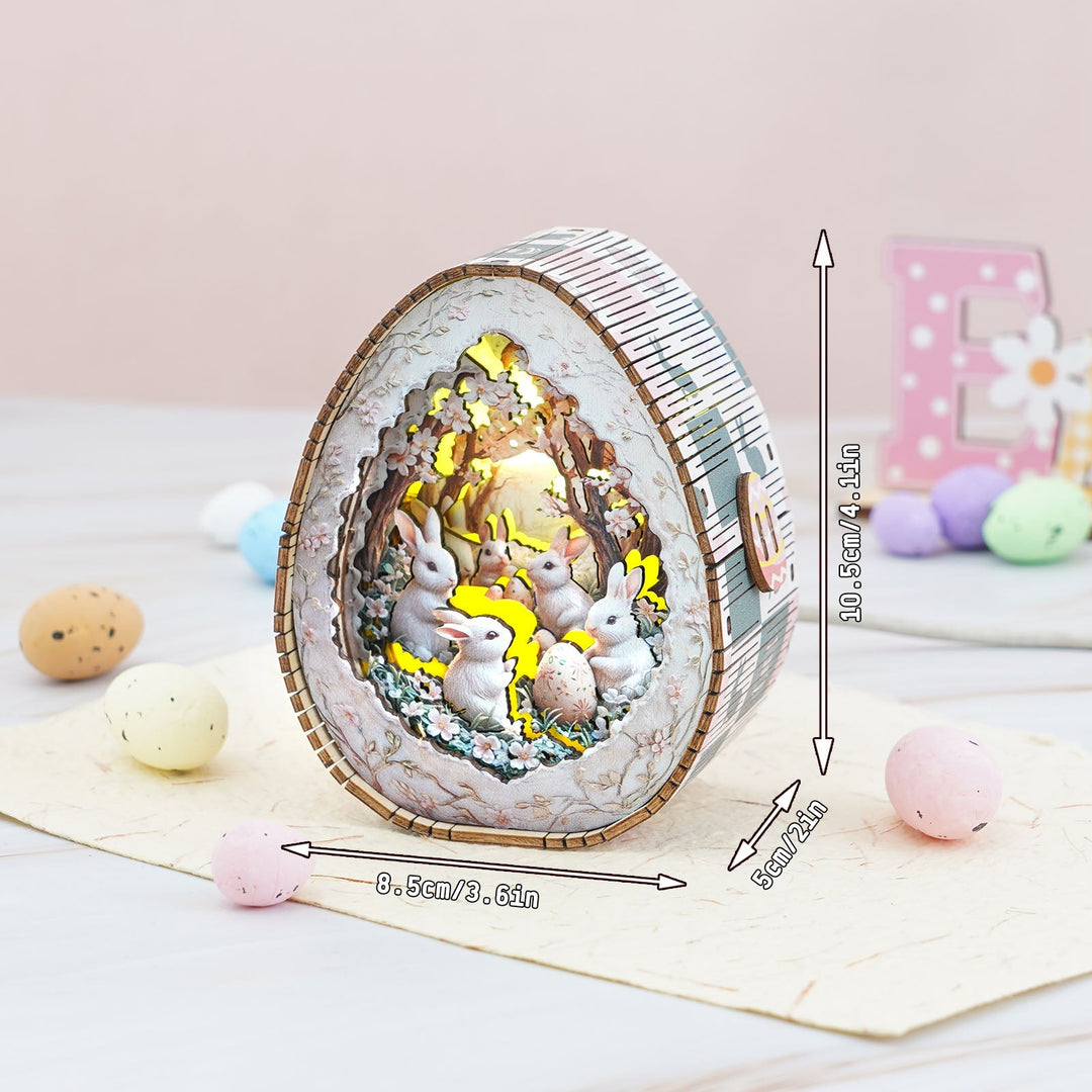 Osterei Geheimreich - 3D Holz Nachtlicht Bausatz