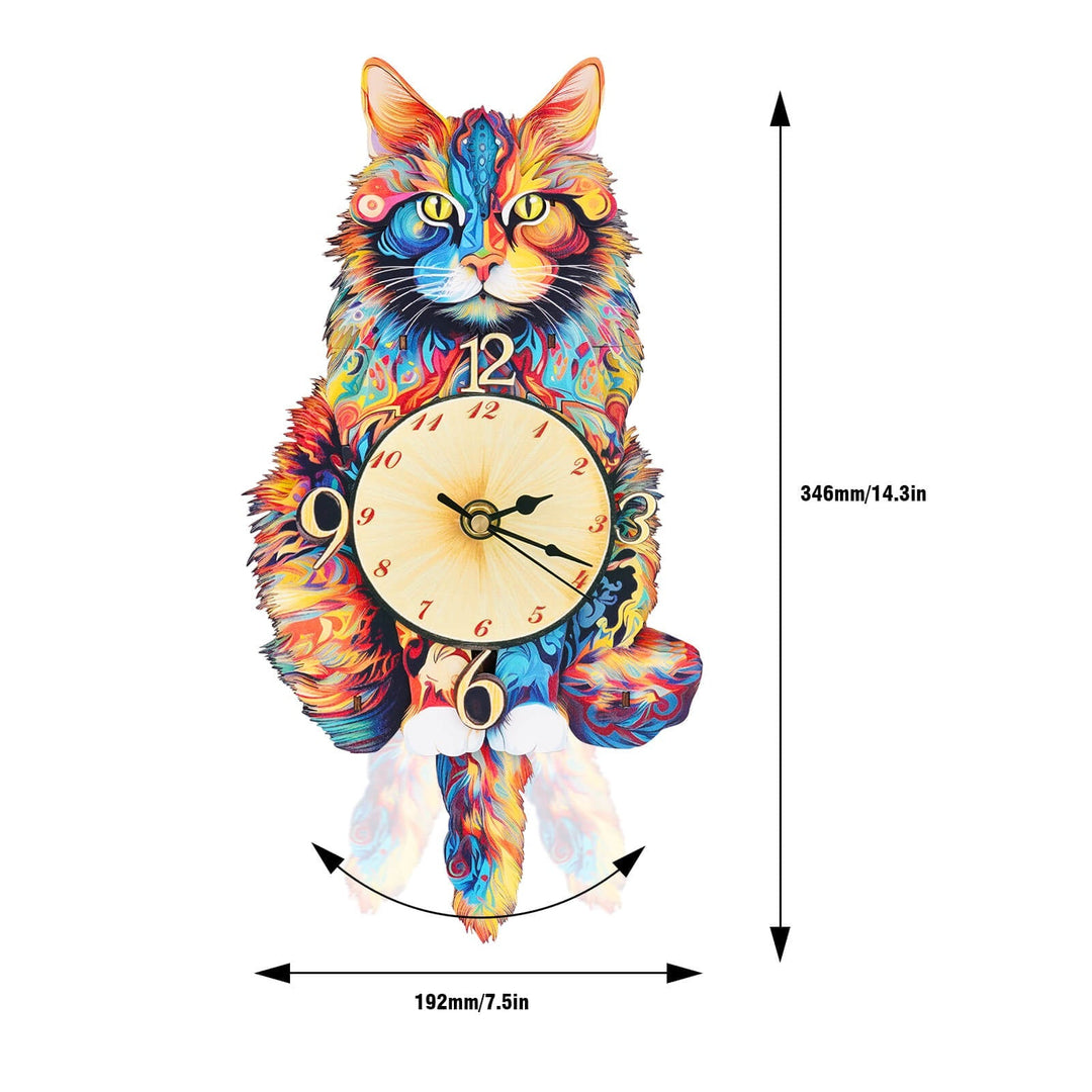 Maine Coon - 3D Holzuhr Puzzle Bastelset
