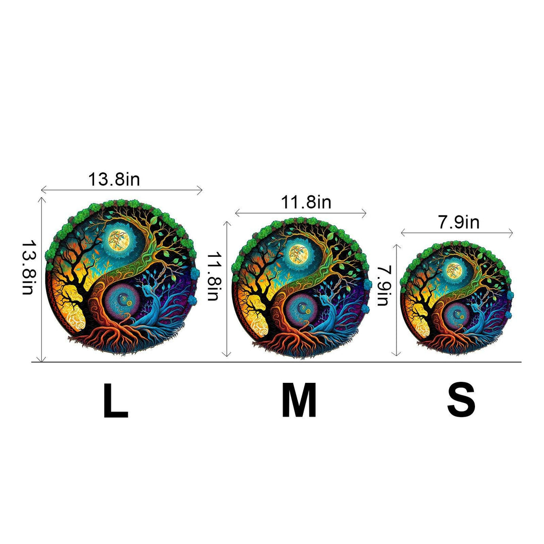 Yin Yang & Tree of Life - 3 Wooden Jigsaw Puzzle-Woodbests