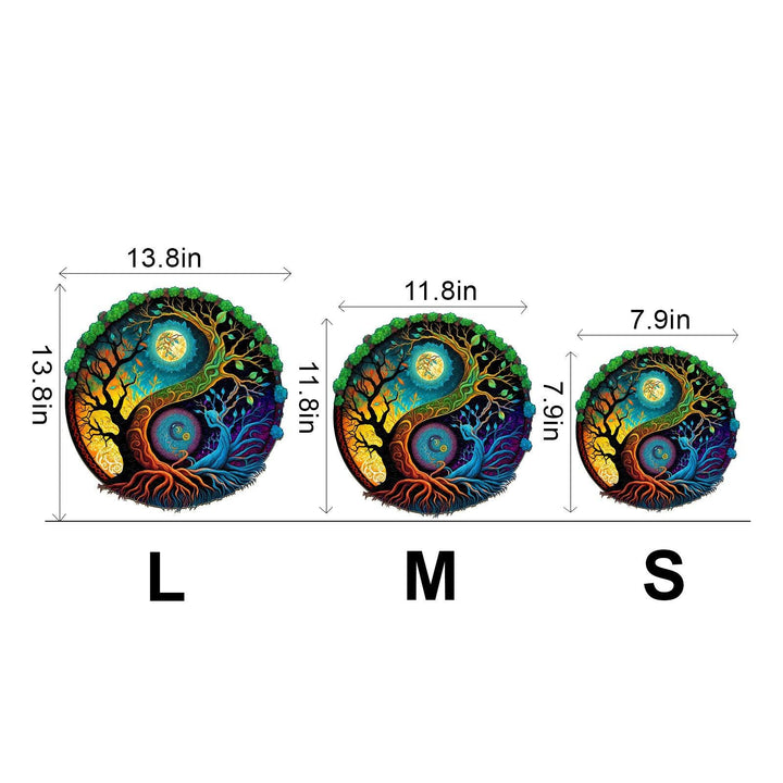 Yin Yang & Tree of Life - 3 Wooden Jigsaw Puzzle-Woodbests