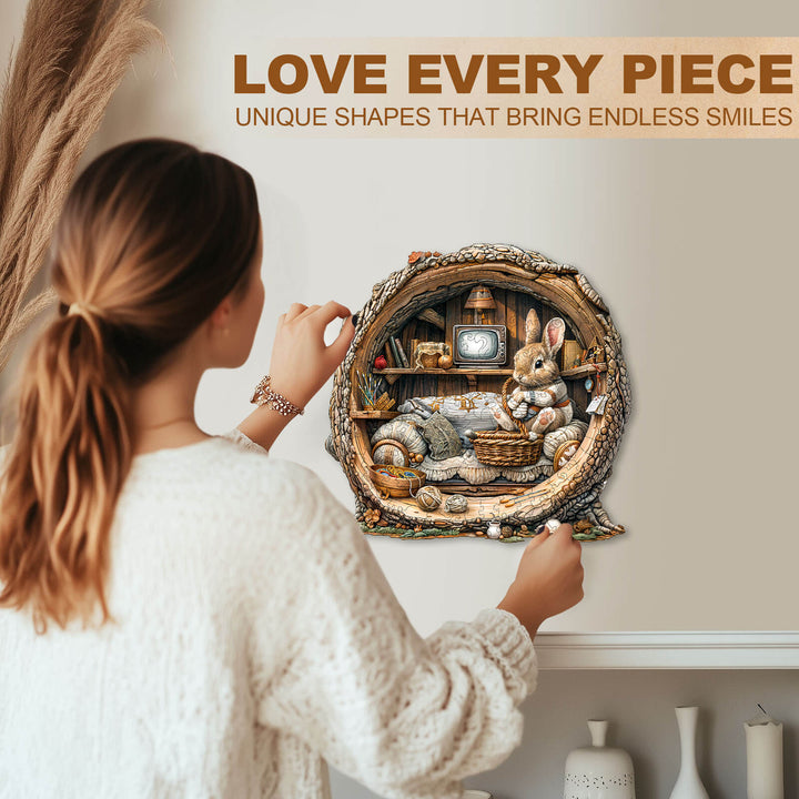 Tree Hole Rabbit Wooden Jigsaw Puzzle